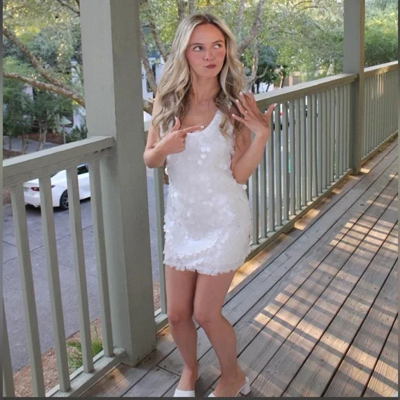 Lovers + Friends Ilara Mini Dress in Ivory Pearl - Picture 4 of 4